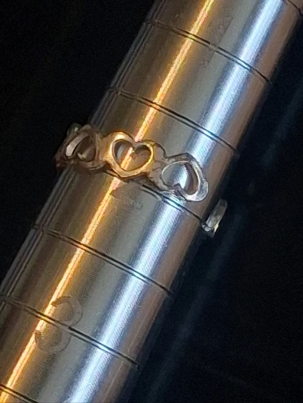 Sterling Silver Heart Link Child's Ring Size 2 Adjustable